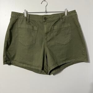 Sanctuary 16W High Rise Olive Green Shorts Plus Size Womens